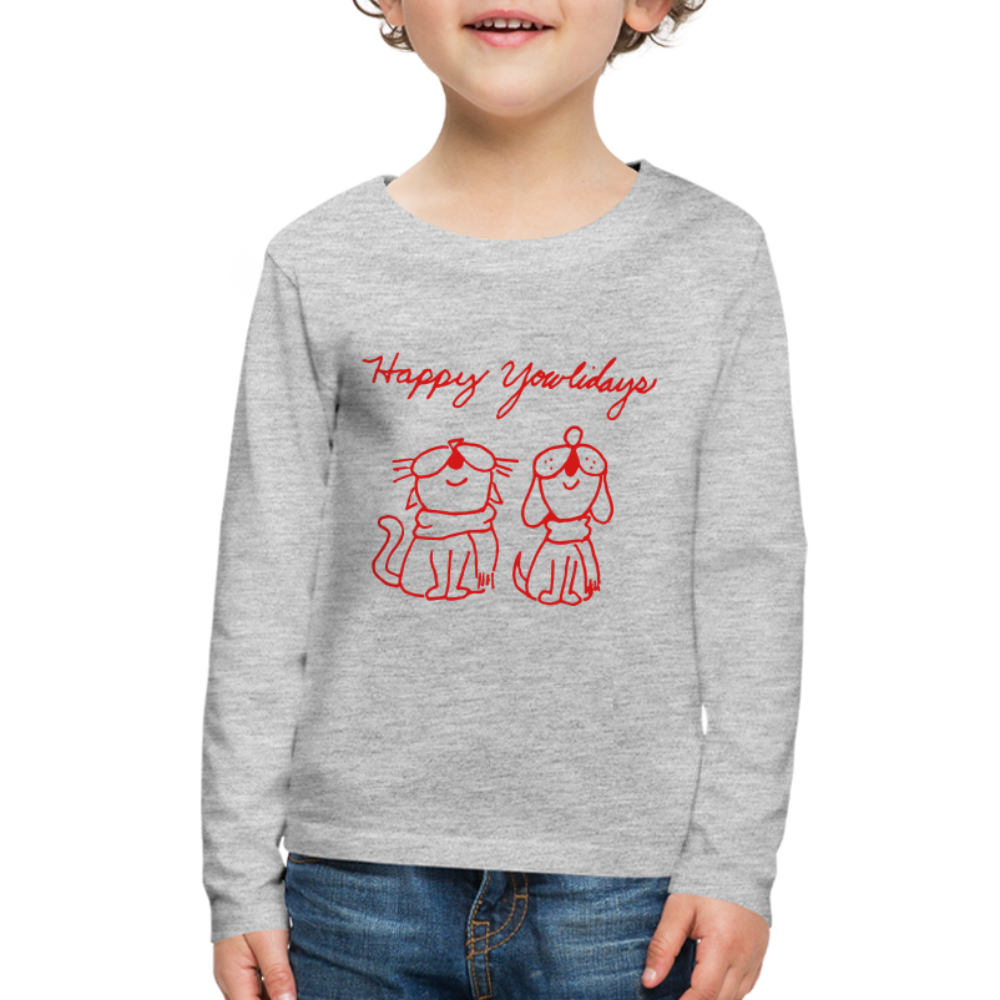 
                  
                    Happy Yowlidays Kids' Premium Long Sleeve T-Shirt - heather gray
                  
                