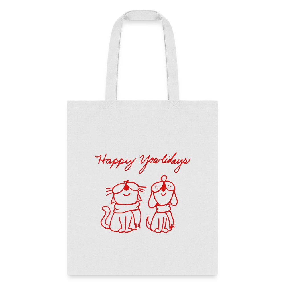 Happy Yowlidays Tote Bag - white