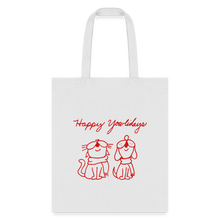 Load image into Gallery viewer, Happy Yowlidays Tote Bag - white