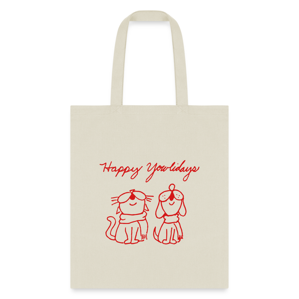 Happy Yowlidays Tote Bag - natural