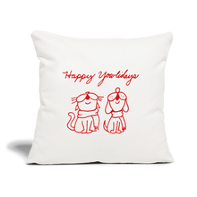 Load image into Gallery viewer, Happy Yowlidays Throw Pillow Cover 18” x 18” - natural white