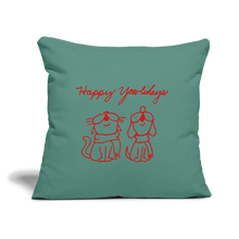 Load image into Gallery viewer, Happy Yowlidays Throw Pillow Cover 18” x 18” - cypress green