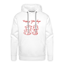 Load image into Gallery viewer, Happy Yowlidays Sparkle-Print Premium Hoodie - white