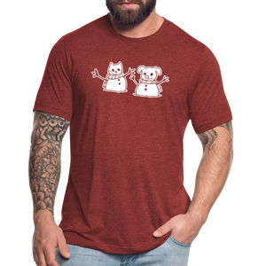 Snowfriends Tri-Blend T-Shirt - heather cranberry