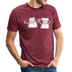 Snowfriends Tri-Blend T-Shirt - heather cranberry