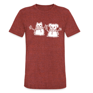 Snowfriends Tri-Blend T-Shirt - heather cranberry