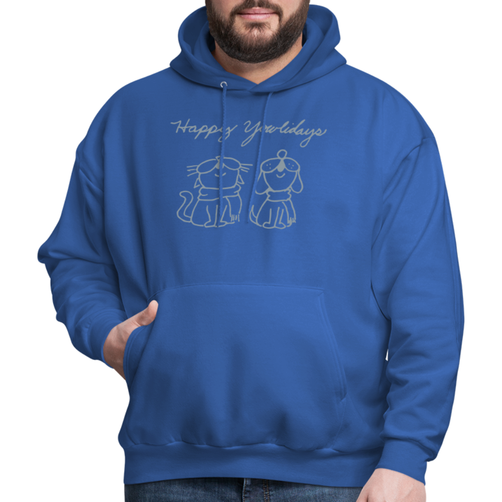 
                  
                    Happy Yowlidays Metallic-Print Hoodie - royal blue
                  
                