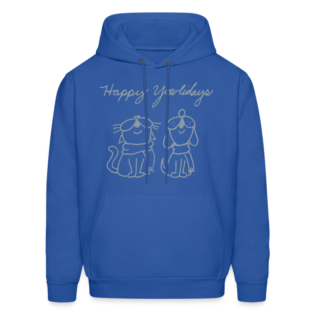 
                  
                    Happy Yowlidays Metallic-Print Hoodie - royal blue
                  
                