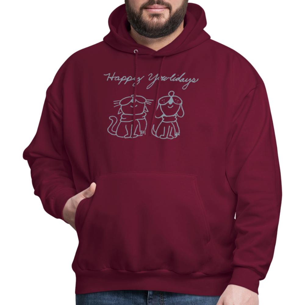 
                  
                    Happy Yowlidays Metallic-Print Hoodie - burgundy
                  
                