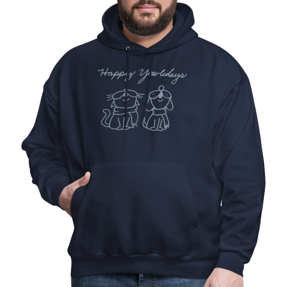 
                  
                    Happy Yowlidays Metallic-Print Hoodie - navy
                  
                