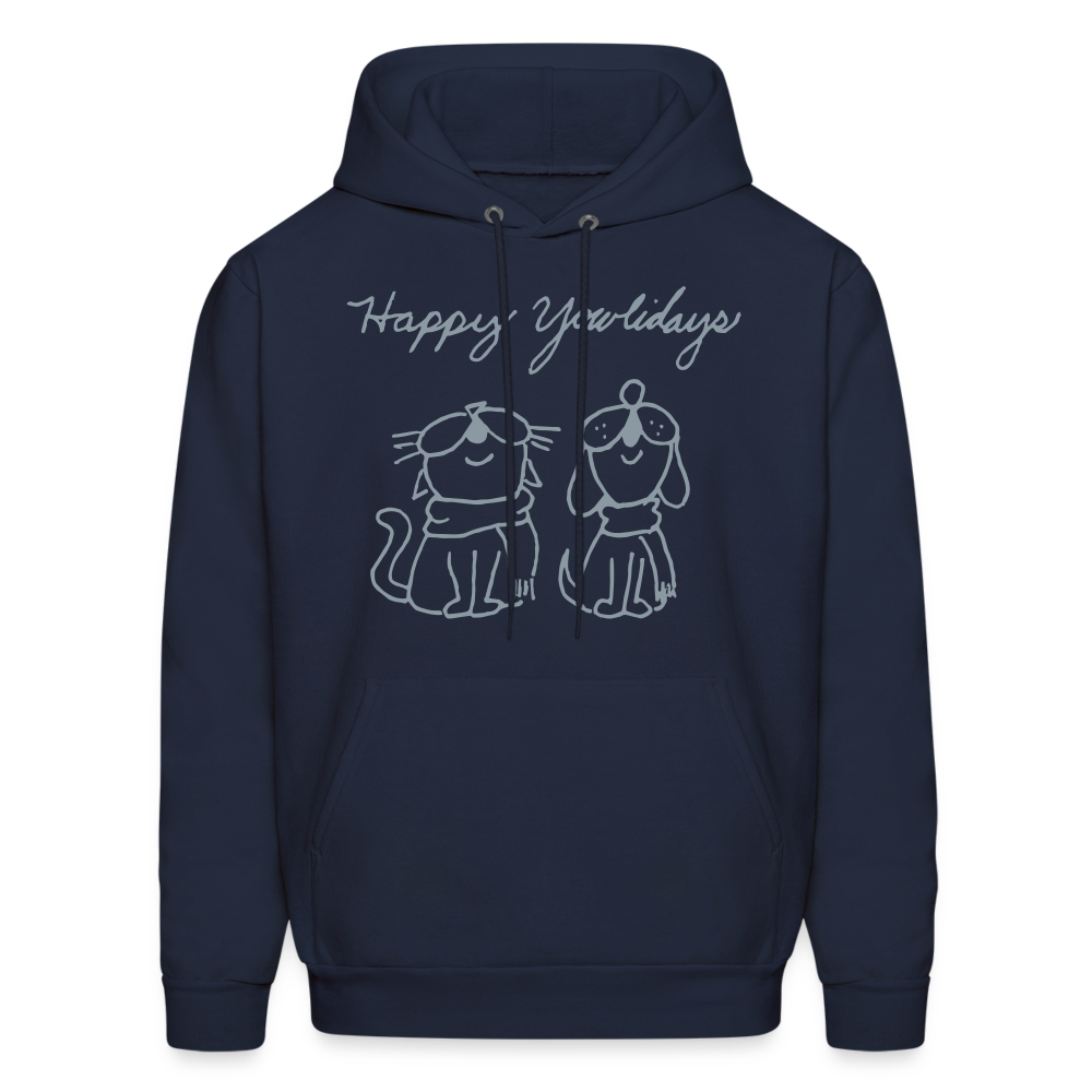 
                  
                    Happy Yowlidays Metallic-Print Hoodie - navy
                  
                