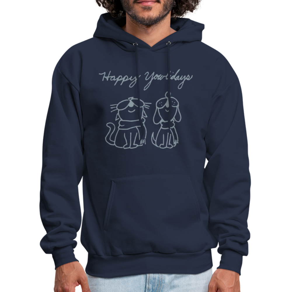 
                  
                    Happy Yowlidays Metallic-Print Hoodie - navy
                  
                