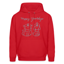 Load image into Gallery viewer, Happy Yowlidays Metallic-Print Hoodie - red