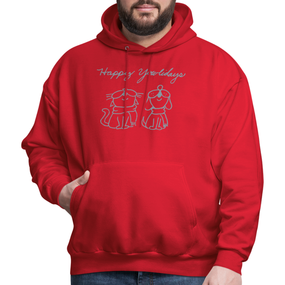 
                  
                    Happy Yowlidays Metallic-Print Hoodie - red
                  
                