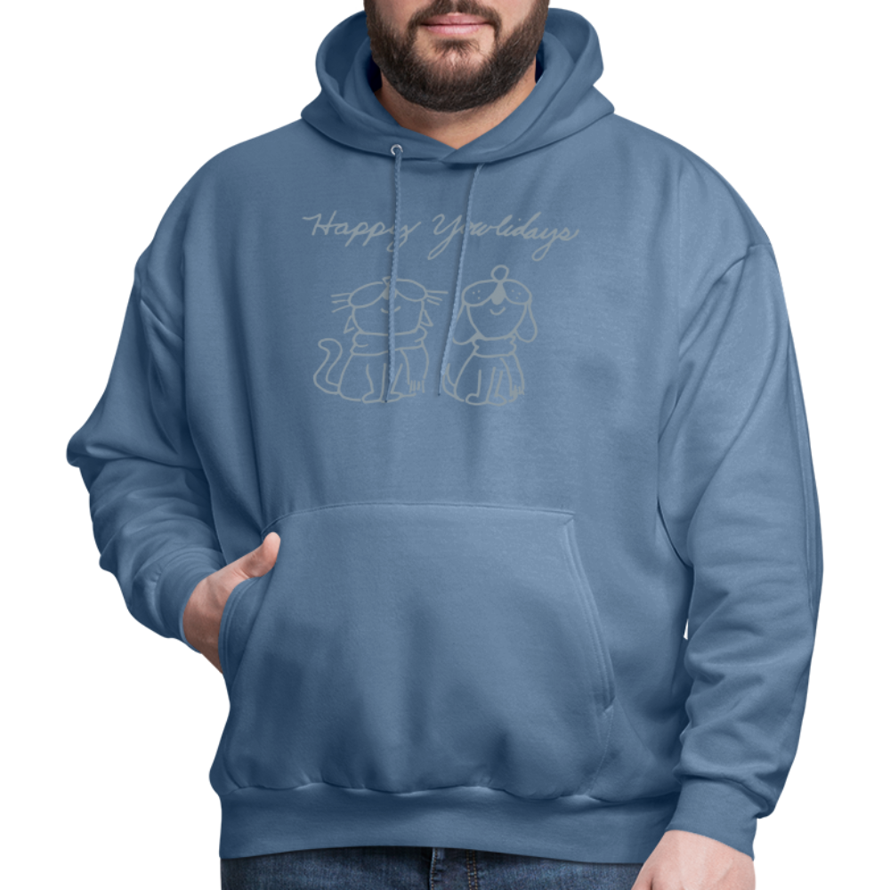 
                  
                    Happy Yowlidays Metallic-Print Hoodie - denim blue
                  
                