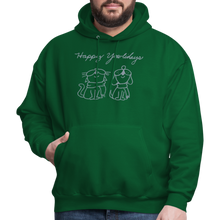 Load image into Gallery viewer, Happy Yowlidays Metallic-Print Hoodie - forest green