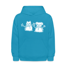 Load image into Gallery viewer, Snowfriends Kids&#39; Hoodie - turquoise