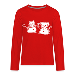 Snowfriends Kids' Premium Long Sleeve T-Shirt - red