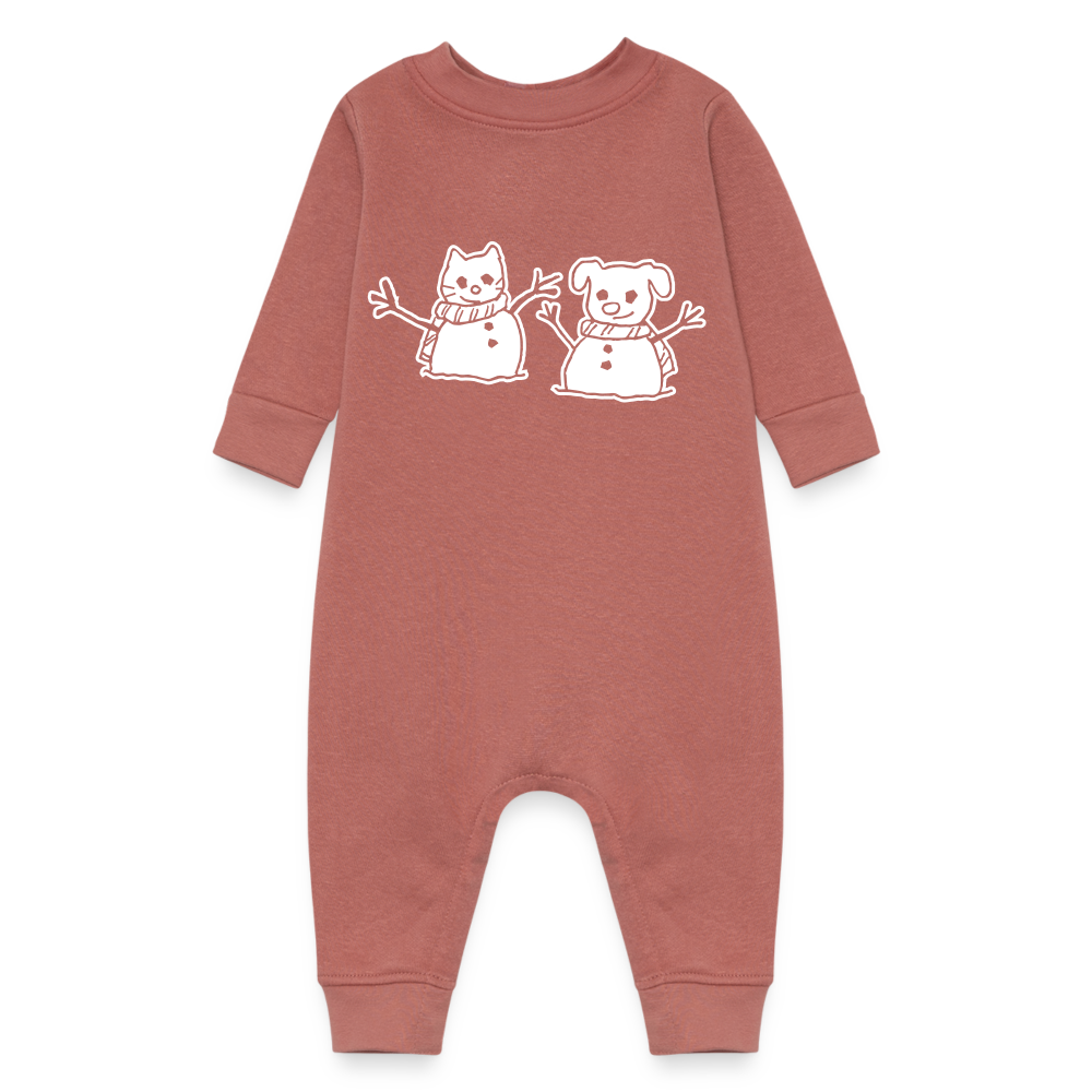 Snowfriends Baby Fleece One Piece - mauve