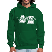 Load image into Gallery viewer, Snowfriends Flocked-Print Hoodie - forest green