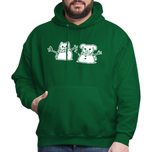 Load image into Gallery viewer, Snowfriends Flocked-Print Hoodie - forest green