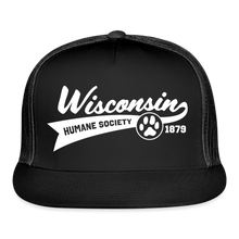 Load image into Gallery viewer, WHS Baseball Logo Trucker Cap - black/black