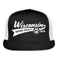 Load image into Gallery viewer, WHS Baseball Logo Trucker Cap - black/white