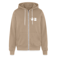 Load image into Gallery viewer, Snowfriends Small Logo Bella + Canvas Unisex Full Zip Hoodie - tan