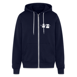 Snowfriends Small Logo Bella + Canvas Unisex Full Zip Hoodie - navy