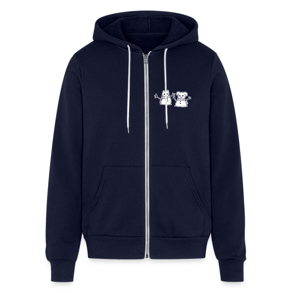 Snowfriends Small Logo Bella + Canvas Unisex Full Zip Hoodie - navy