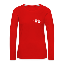 Load image into Gallery viewer, Snowfriends Small Logo Contoured Premium Long Sleeve T-Shirt - red