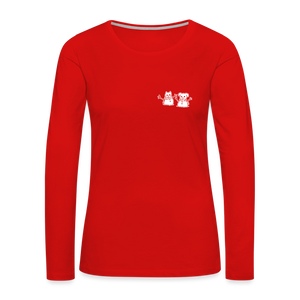 Snowfriends Small Logo Contoured Premium Long Sleeve T-Shirt - red