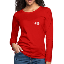 Load image into Gallery viewer, Snowfriends Small Logo Contoured Premium Long Sleeve T-Shirt - red