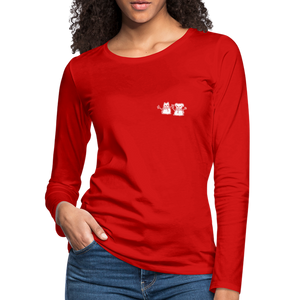 Snowfriends Small Logo Contoured Premium Long Sleeve T-Shirt - red