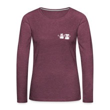 Load image into Gallery viewer, Snowfriends Small Logo Contoured Premium Long Sleeve T-Shirt - heather burgundy