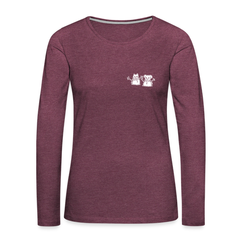 Snowfriends Small Logo Contoured Premium Long Sleeve T-Shirt - heather burgundy