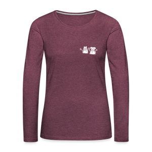 Snowfriends Small Logo Contoured Premium Long Sleeve T-Shirt - heather burgundy