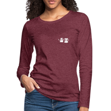 Load image into Gallery viewer, Snowfriends Small Logo Contoured Premium Long Sleeve T-Shirt - heather burgundy