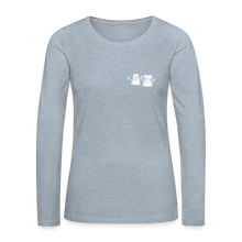 Load image into Gallery viewer, Snowfriends Small Logo Contoured Premium Long Sleeve T-Shirt - heather ice blue