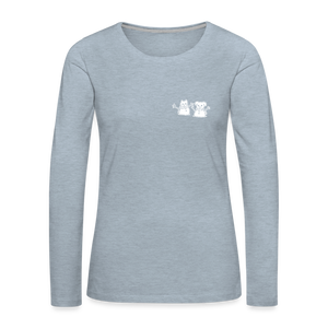 Snowfriends Small Logo Contoured Premium Long Sleeve T-Shirt - heather ice blue