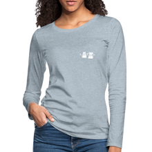 Load image into Gallery viewer, Snowfriends Small Logo Contoured Premium Long Sleeve T-Shirt - heather ice blue