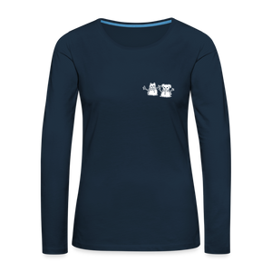 Snowfriends Small Logo Contoured Premium Long Sleeve T-Shirt - deep navy