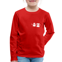Load image into Gallery viewer, Snowfriends Small Logo Kids&#39; Premium Long Sleeve T-Shirt - red