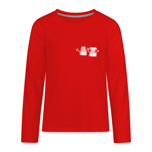 Snowfriends Small Logo Kids' Premium Long Sleeve T-Shirt - red