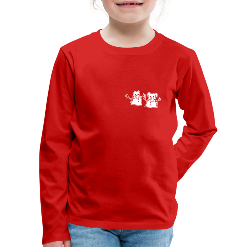 Snowfriends Small Logo Kids' Premium Long Sleeve T-Shirt - red