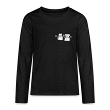 Load image into Gallery viewer, Snowfriends Small Logo Kids&#39; Premium Long Sleeve T-Shirt - charcoal grey
