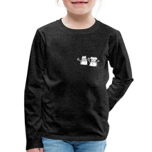 Load image into Gallery viewer, Snowfriends Small Logo Kids&#39; Premium Long Sleeve T-Shirt - charcoal grey