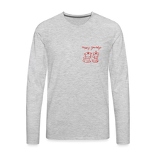 Load image into Gallery viewer, Happy Yowlidays Small Logo Classic Premium Long Sleeve T-Shirt - heather gray