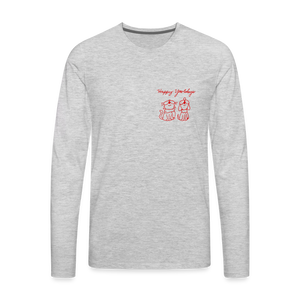 Happy Yowlidays Small Logo Classic Premium Long Sleeve T-Shirt - heather gray