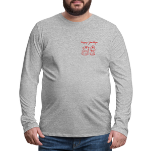 Happy Yowlidays Small Logo Classic Premium Long Sleeve T-Shirt - heather gray